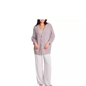 Barefoot Dreams Cozy Twist Raglan Cardigan in Beach Rock